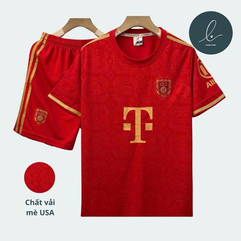 Bộ quần áo bóng đá BAYERN "ĐỎ VẢI MÈ "USA logo THÊU cao cấp loại I Top Sport 1