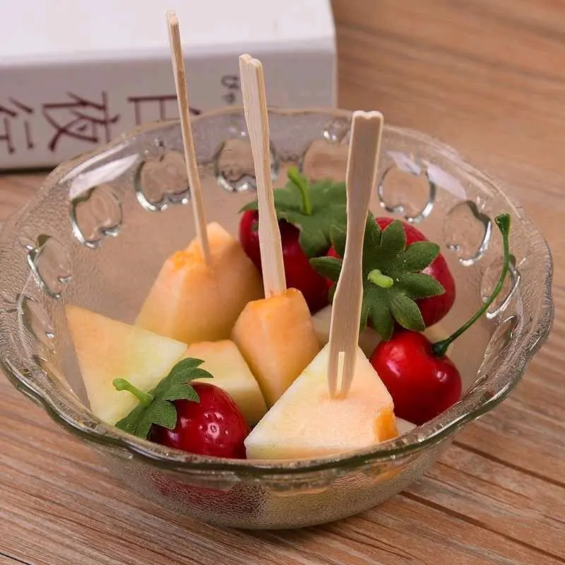 Garpu Buah Mini / Garpu Bambu Desert Mini Wooden Fork 100Pcs Garpu Kayu