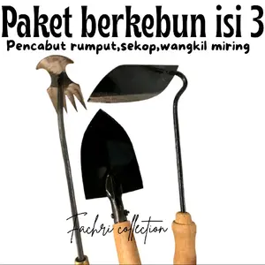 Paket Berkebun Isi 3 - Pencabut Rumput,Sekop,Wangkil Miring / Alat Taman Berkualitas Tinggi / alat berkebun / termurah