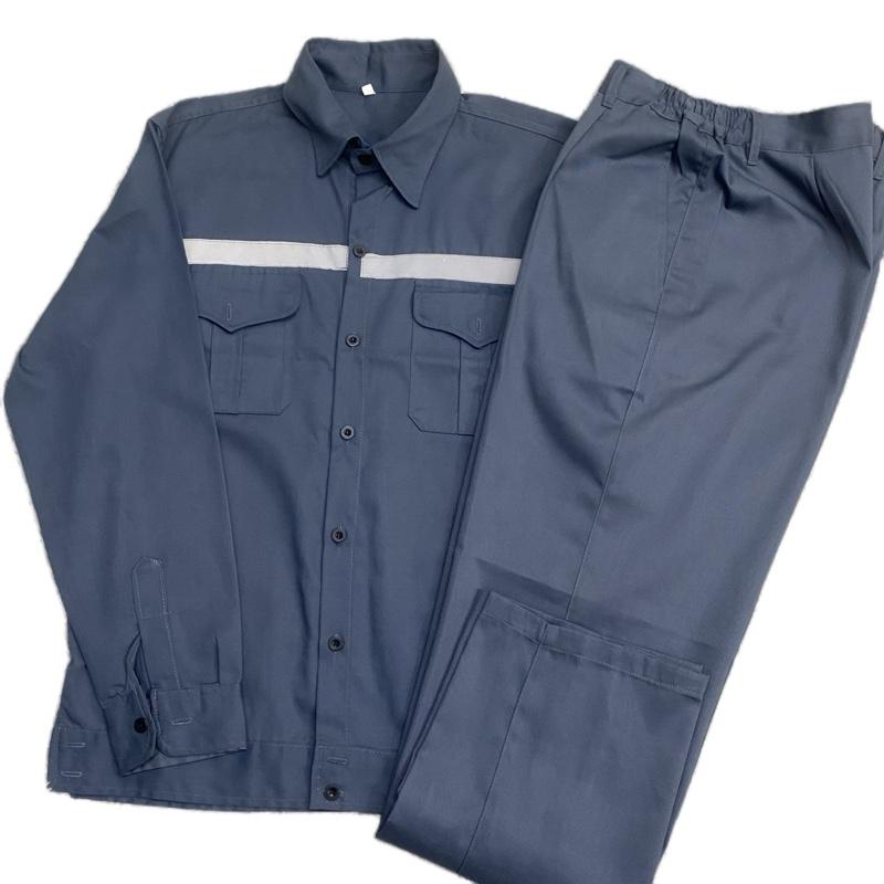 Bộ bảo hộ chất vải kaki dày dặn thấm hút mồ hôi không phai màu M20 Nam Menswear - Nữ Áo Có Túi Có Cổ Sơ Mi