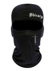Pasamontañas con estampado de cruz de letras y rayas, mascarilla facial transpirable con protección solar, cubierta facial a prueba de viento y protección solar para ciclismo al aire libre para hombres y mujeres