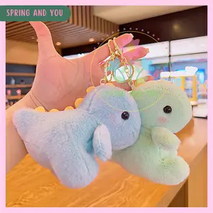 Spring And You - Gantungan Boneka Dinosaurus Fluffy / Gantungan Kunci / Gantungan Tas / Bagcharm Hadiah Hiasan