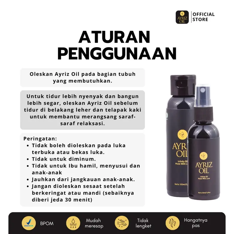 Ayriz Oil 100 ml Minyak Terapi Herbal Minyak Urut Minyak Balur Nusantara Massage Oil 2
