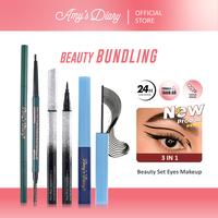 Gambar [BUNDLING] 3PCS Eye Set Makeup Eyebrow 2 in 1 Maskara Eyeliner Pen Super Waterproof dari Amy's Diary Kab. Tangerang 1 Tokopedia