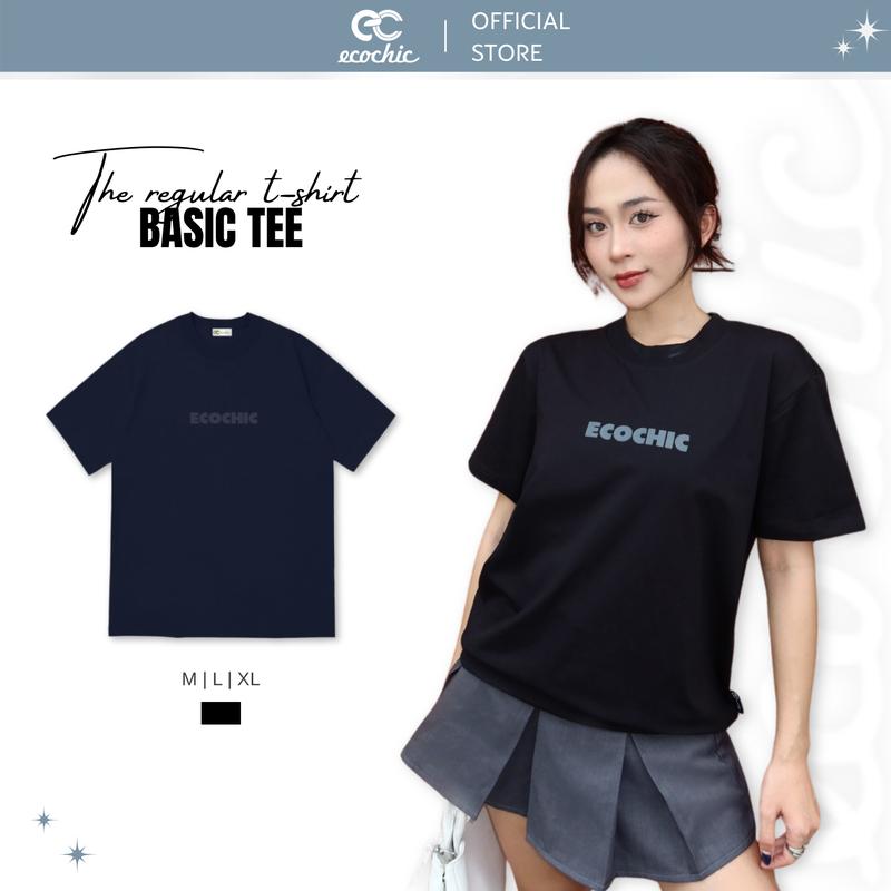 Áo Phông Basic ECOCHIC B081 Local Brand Chính Hãng Unisex Form Vừa Premium Cotton Cổ Tròn Nhiều Màu Nữ Top