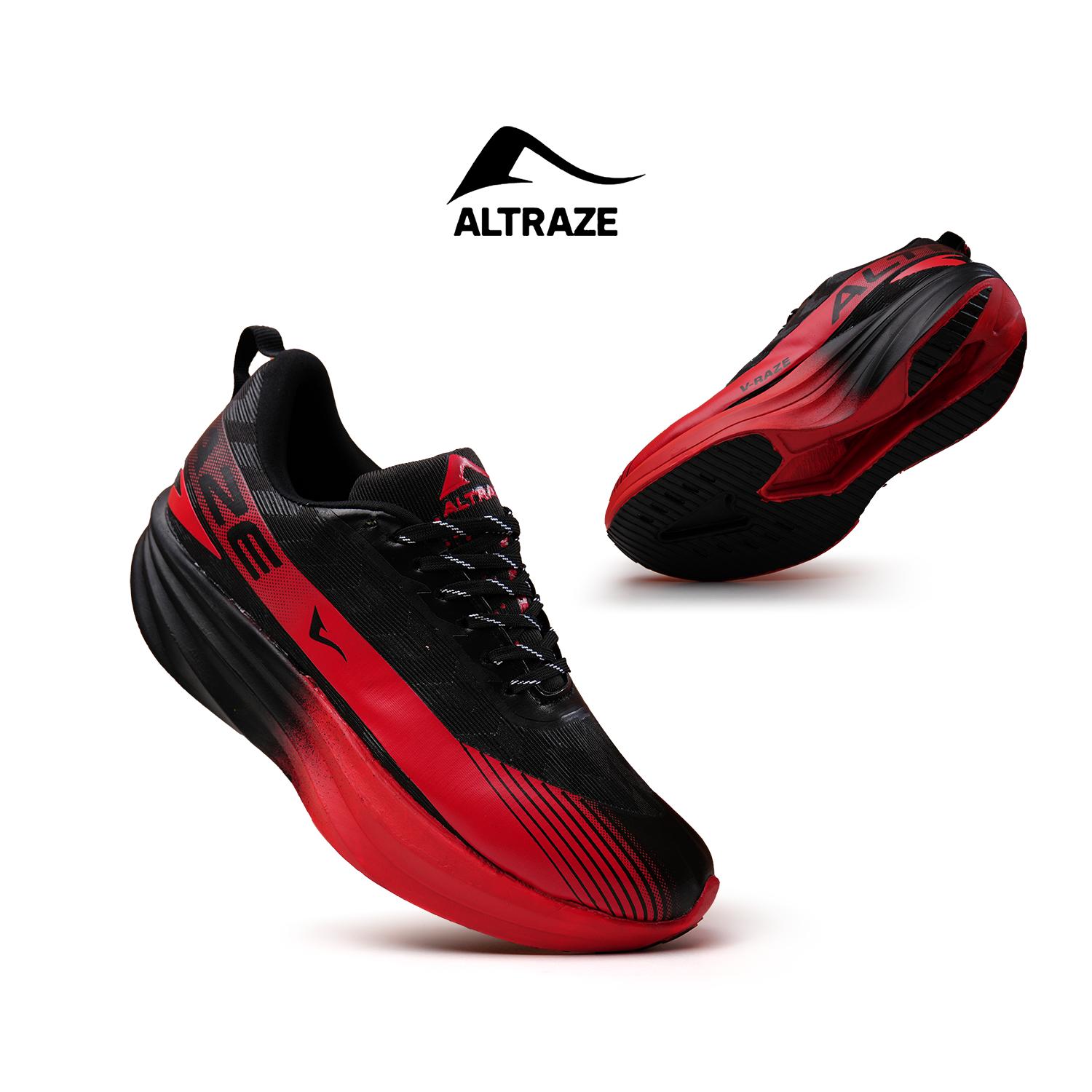Sepatu Altraze V-Raze Elite - Sepatu Running Sneakers Kasual Pria Wanita Unisex Hitam Merah Sepatu Olahraga Lari Sporty Outdoor