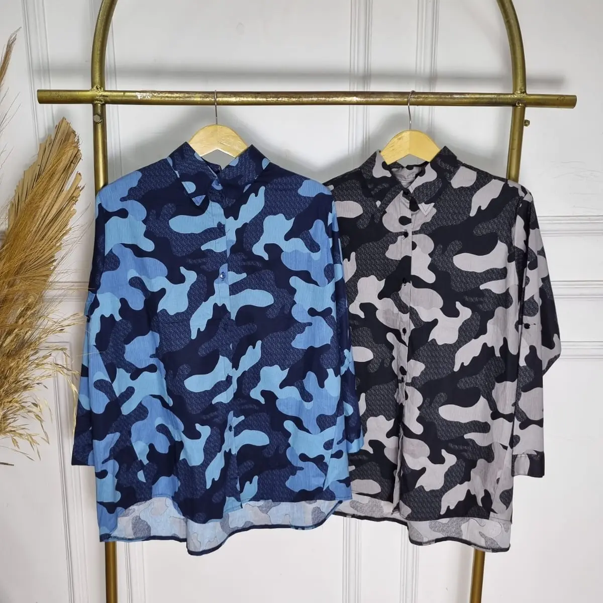 Atasan kemeja wanita panjang - motif alga -