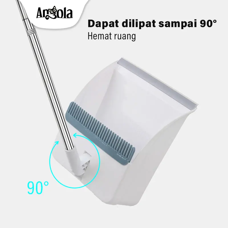 ANGOLA Satu Set Sapu Pengki Pembersih D63 Broom Set Dustpan Sapu Lipat Kombinasi Pengki Sapu Lantai 4