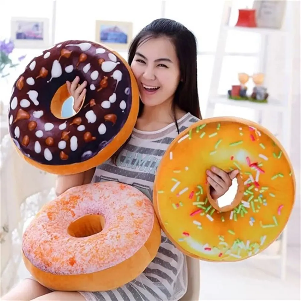 Kids Toy 40cm Stuffed Toy Pillow  Cover Chocolates Donut Nap Pillow Pillow Doughnut Seat Cushion Donut Stuffed Toys Donut Plush Toy