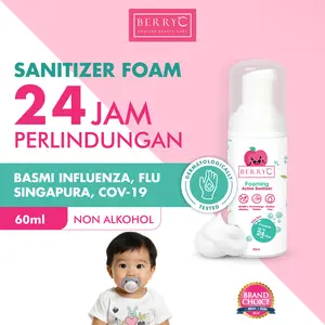 BerryC Sanitizer Foam 60ml - Active Hand Sanitiser untuk Bayi Anak Kulit Sensitif Tanpa Alkohol