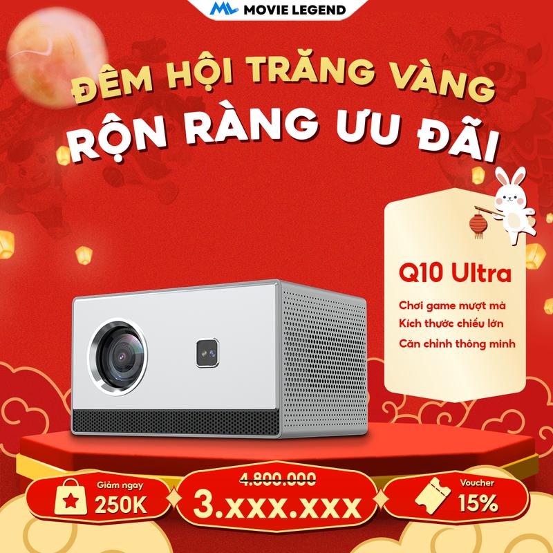 [ DÙNG THỬ 15 NGÀY ][ HN1 ] Máy Chiếu Mini Q10 Ultra Movie Legend, Hỗ Trợ Full HD, Hệ Điều Hành Android 12 Projector Bluetooth máy  chiếu - SNTT