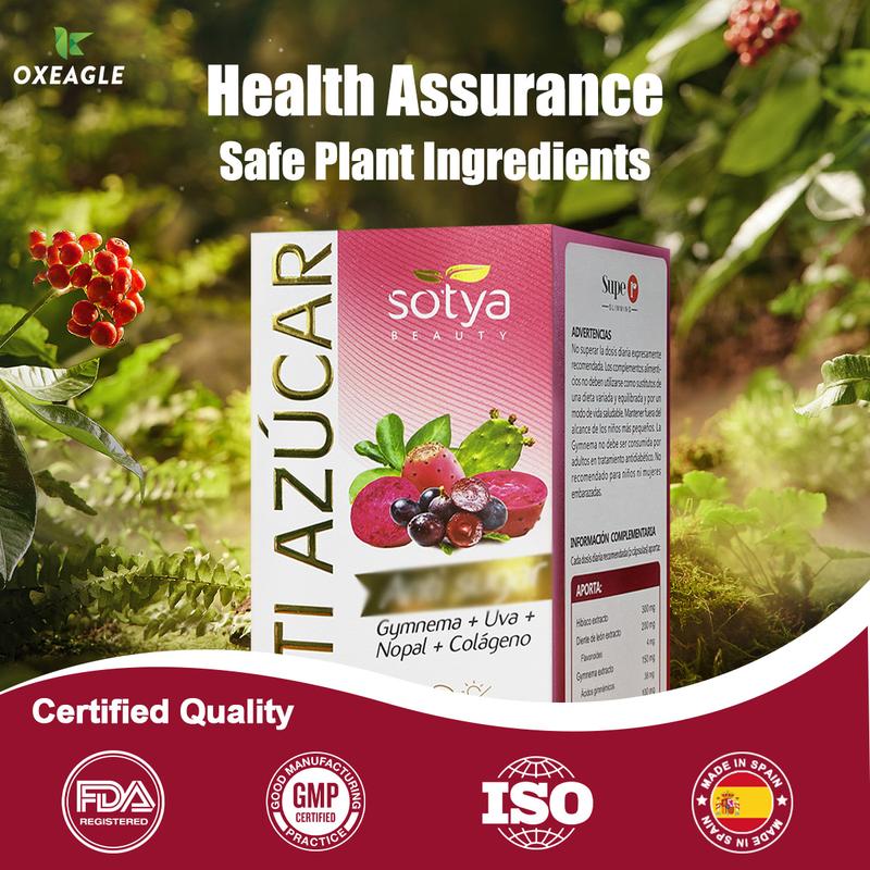 Product Introduction of 3 Bottles【Sotya Oxeagle】Collagen Supplement | Control Sweet Craving| Enhance Skin Elasticity & Overall Health | Gymnema+Grape Plant Extract  | Safe & Organic | 180 Capsules | 90 Day Supply 59