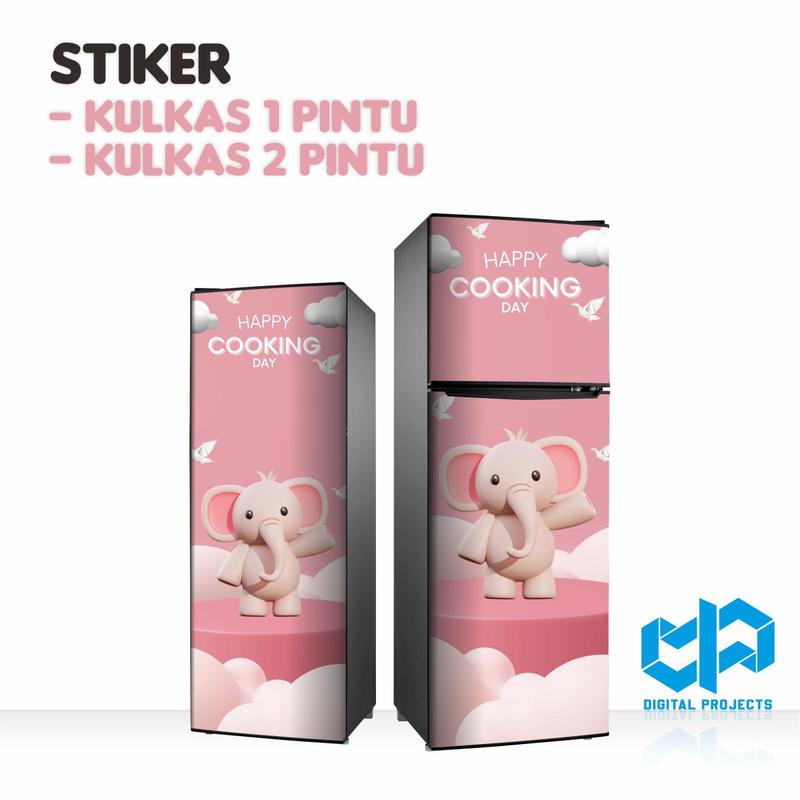 Sticker Kulkas 1 Pintu 2 Pintu Stiker Motif Digital Project KODE : SET1-53 2
