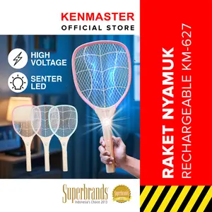 Kenmaster NEW Raket Nyamuk Recharge KM-627 / Raket Serangga Rechargeable / Raket Pembasmi Serangga - MOSQ034