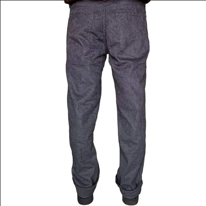 CELANA CORDUROY PANJANG STRECH REGULAR DARK GREY & ARMY [ Motif Selvedge ] 5