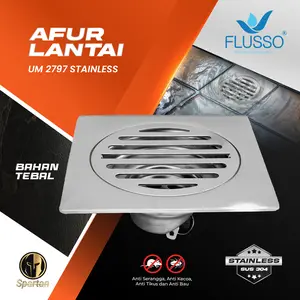 Floor Drain Afur Kamar Mandi Saringan Got Pembuangan Air Anti Bau Stainless 4 inch Flusso 41