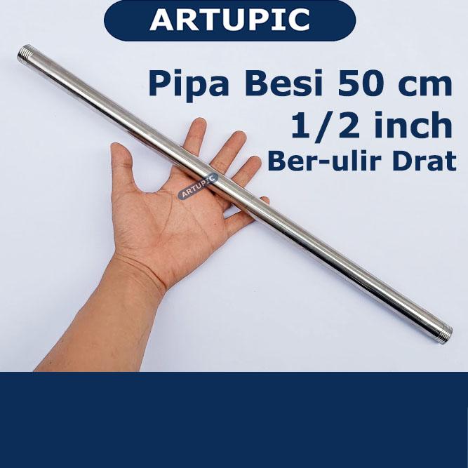 Gambar Pipa Besi 50 cm 1/2" Ber Ulir Drat Male Stainless Bulat Polos Artupic dari Artupic Peralatan Peternakan Kota Tangerang Selatan Tokopedia