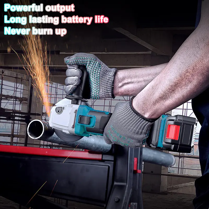 DGA506 Cordless Angle Grinder 5" 125MM Chuck 8500RPM Motor Brushless Kecepatan Ultra Tinggi Gear Baja Chrome Vanadium Baterai Lithium Tegangan Tinggi 18V Cocok untuk Penggilingan Paduan Aluminium, Pemotongan Pipa Baja, Pemotongan Batu Set Komersial 6