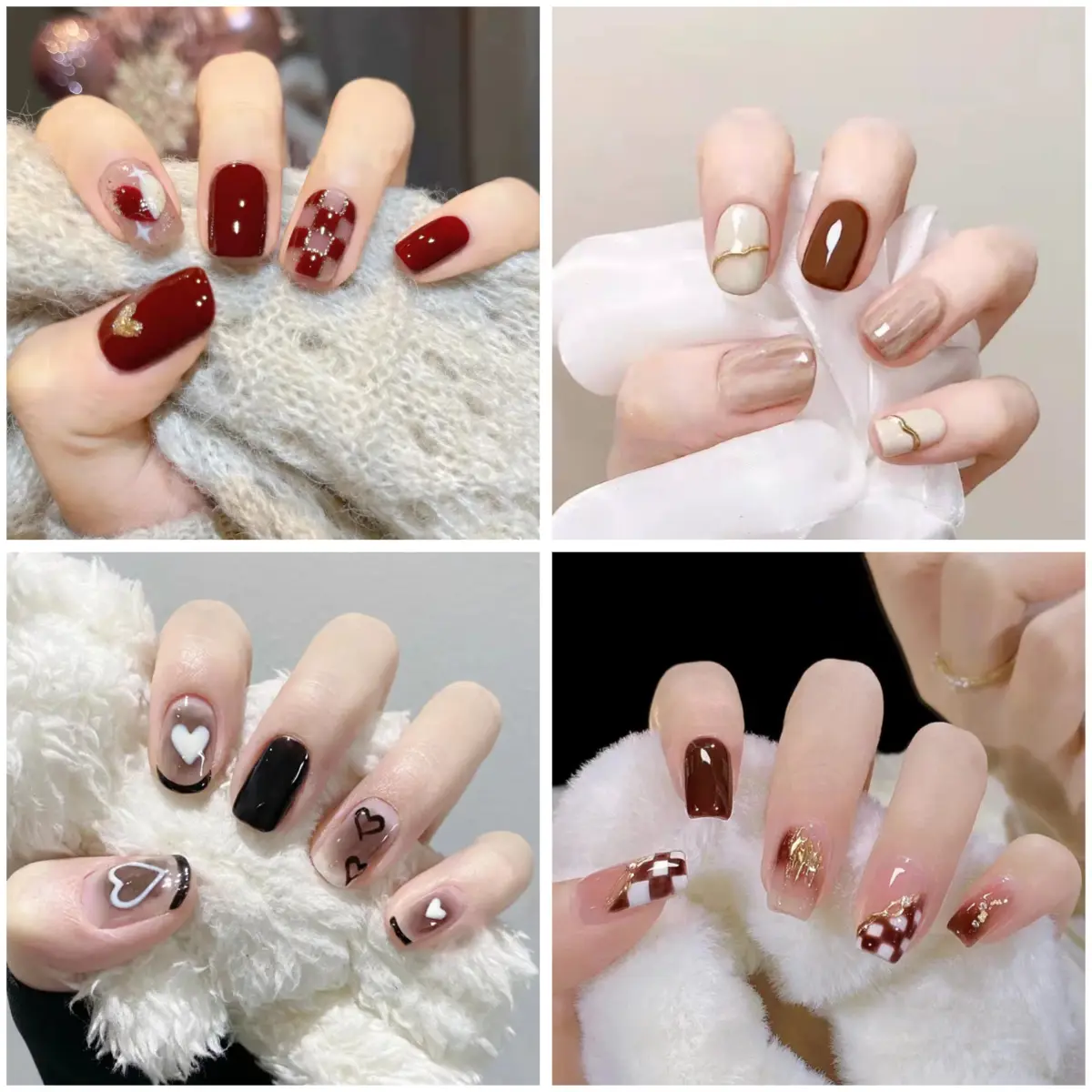 【Pack of 24】Adorable and Sweet Handmade Detachable False Nails - 2025 Trendy Style [Glue Included]