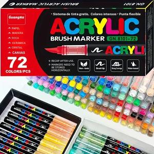 Marcador de pintura acrílica, 1 set de marcadores de pintura acrílica, adecuado para madera, plástico, vidrio, cerámica, cartón, ideal para pintar, manualidades DIY y proyectos de arte