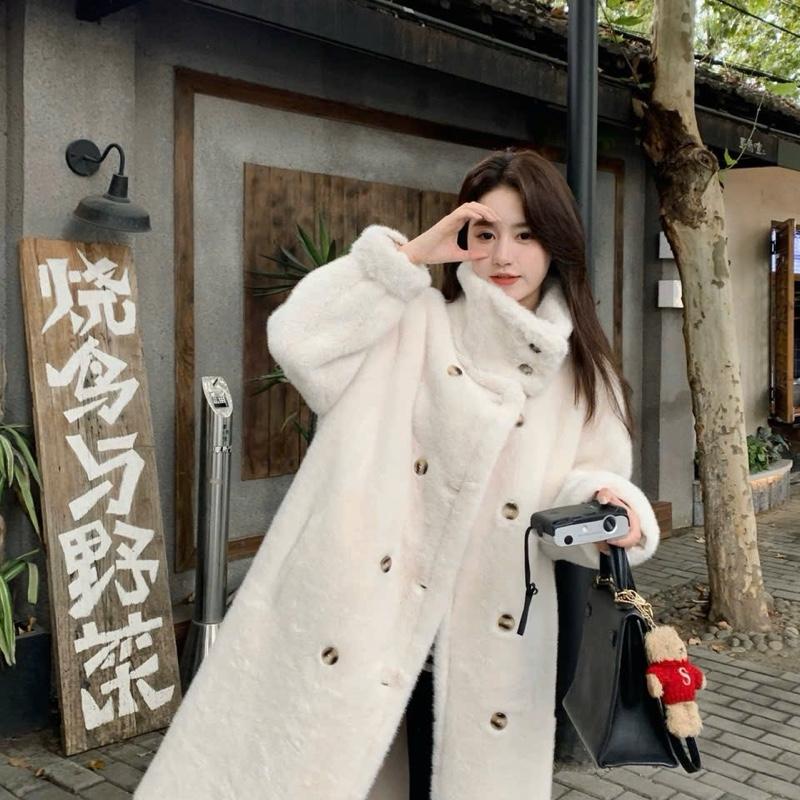  PRE-ORDER Áo khoác lông to trần da lộn mềm mại mua đông dành cho nữ top Nữa - Hoodie 