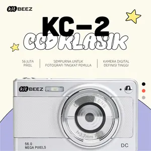 【KiTBEEZ KC-2】Kamera CCD 56MP untuk Pelajar, Kamera Digital Vintage dengan Autofokus, Layar Ultra HD 2.8 Inci, 56 Mega Piksel