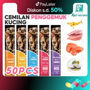 【PET DIARY】50pcs Cemilan Kucing Snack Kucing 15g/strip Kuing Kecil dan Kucing Besar Snack Pengemukan Kucing Pelengkapa Hewan Peliharaan