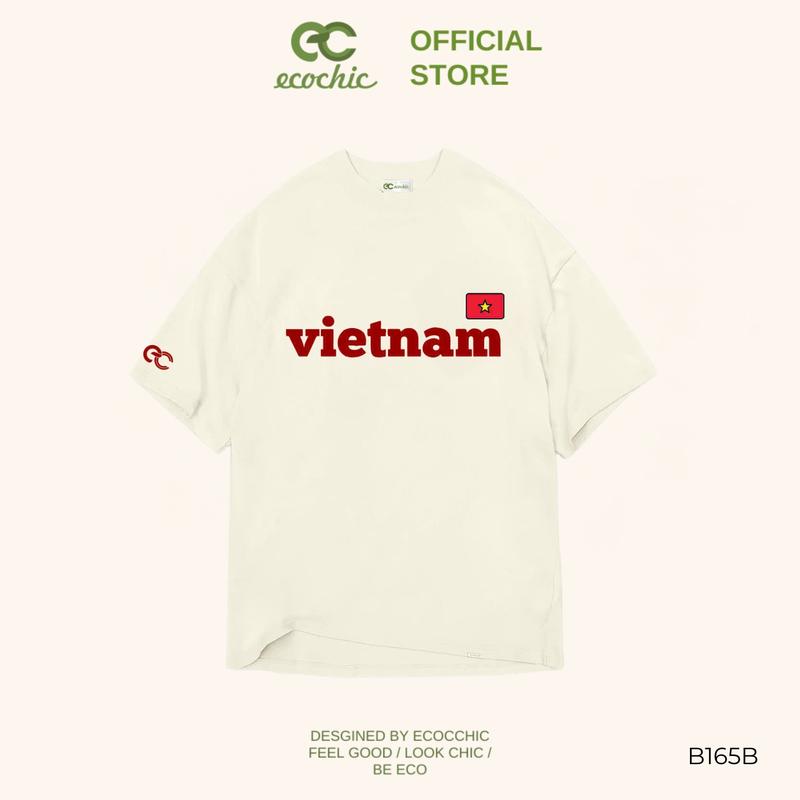 Áo Phông Lá Cờ Việt Nam ECOCHIC Áo Thun Thêu Hình Lá Cờ Form Rộng Unisex Local Brand Chính Hãng B165 4
