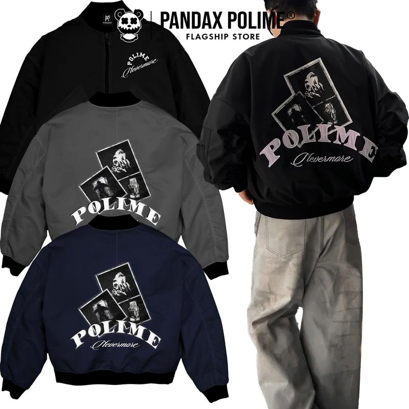  Bomber big boxy cánh dơi jacket nam nữ áo khoác dù thêu local brand form rộng unisex oversize Pandax Polime 