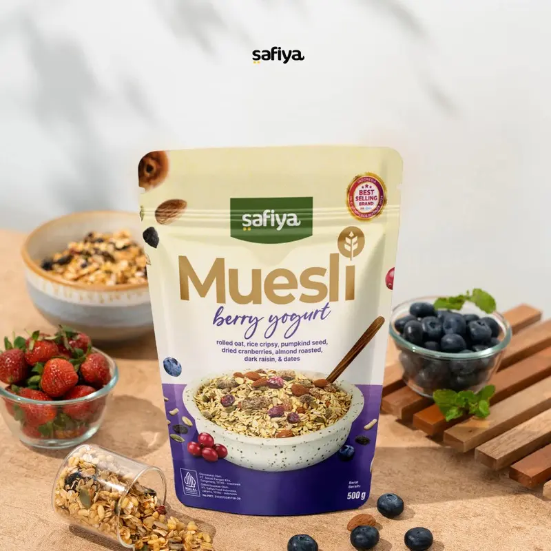 Muesli Berry Yoghurt Sereal 1 Kg Safiya | Sereal dan Oatmeal Berry Yoghurt 2