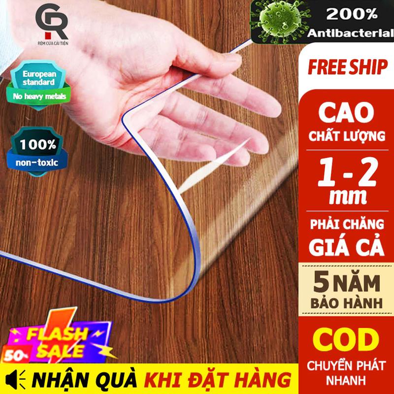 Trải Bàn Trong Suốt Bằng Nhựa PVC Tấm Lót bàn Ăn Tấm Nhựa PVC Trải Giường Lót Vai Gáy Chống Nước Nhựa PVC Trong Suốt Dày 1mm 2mm