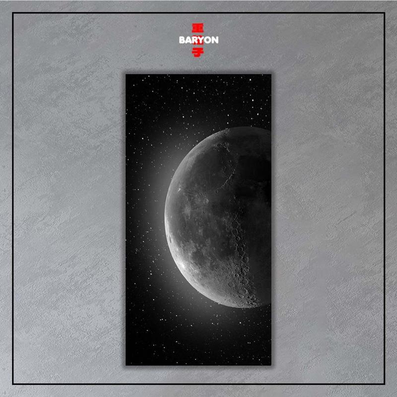 BARYON Wall Decor  Hiasan Dinding MOON  Dekorasi Rumah Poster Kayu 15 x 30 6