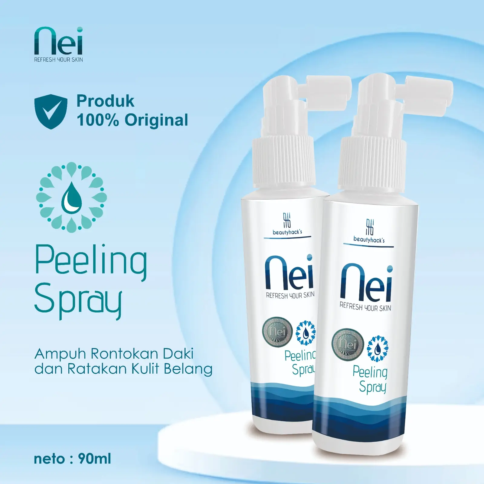 Nei Peeling Spray Perontok Daki Dan Sel Kulit Mati Membandel - Pemutih Ketiak-Lutut-Siku-Selangkangan | BPOM
