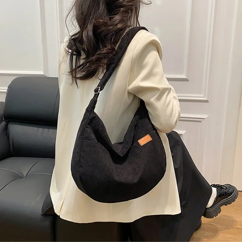 Tas Bahu Selempang Wanita / Slingbag Corduroy / Half moon bag / Waist Bag Terbaru High Quality - WY29 5