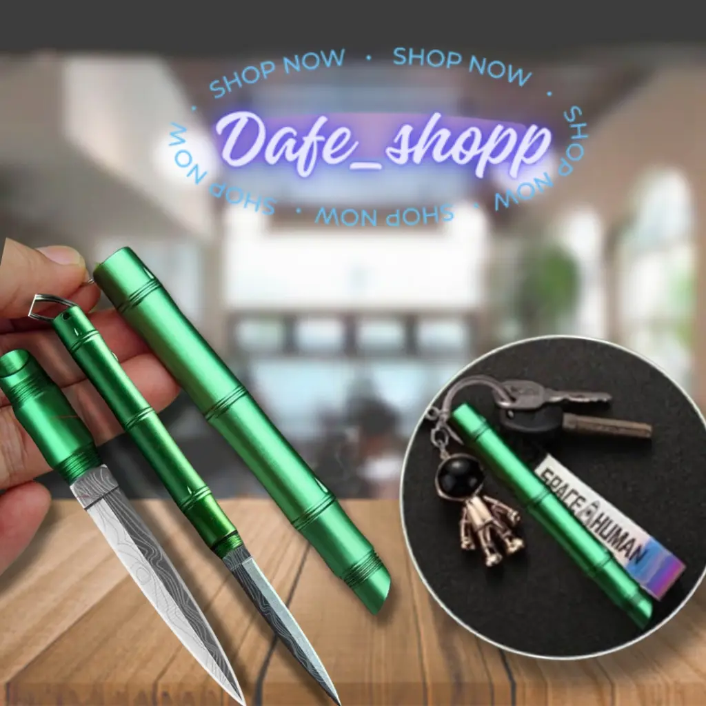 DAFE - Pisau Dapur Motif Bambu Hijau - Pisau Motif Unik - Kitchenware