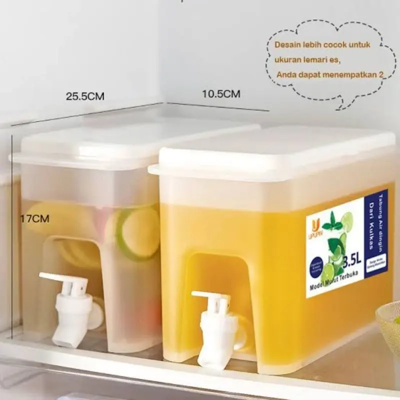 AARON.ID | DISPENSER KULKAS 2LITER SERBAGUNA DRINK WATER JAR JUICE MINI PORTABLE 3