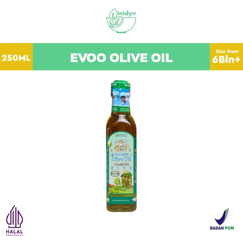 EVOO CASA DI OLIVA 250ml |  Extra Virgin Olive Oil | Minyak Zaitun | Minyak Mpasi Bayi untuk Lemak Tambahan | Kemasan botol 0