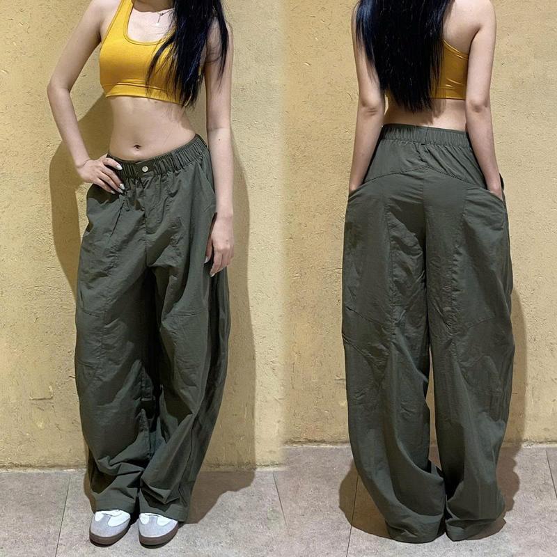 Quần Harem Parachute Pants BᶖgSize Gladimax,Quần Gió Nhăn 4 túi Dáng Thụng Gladimax bản đầy đủ full Nữ Women năng động quần dài quần thụng