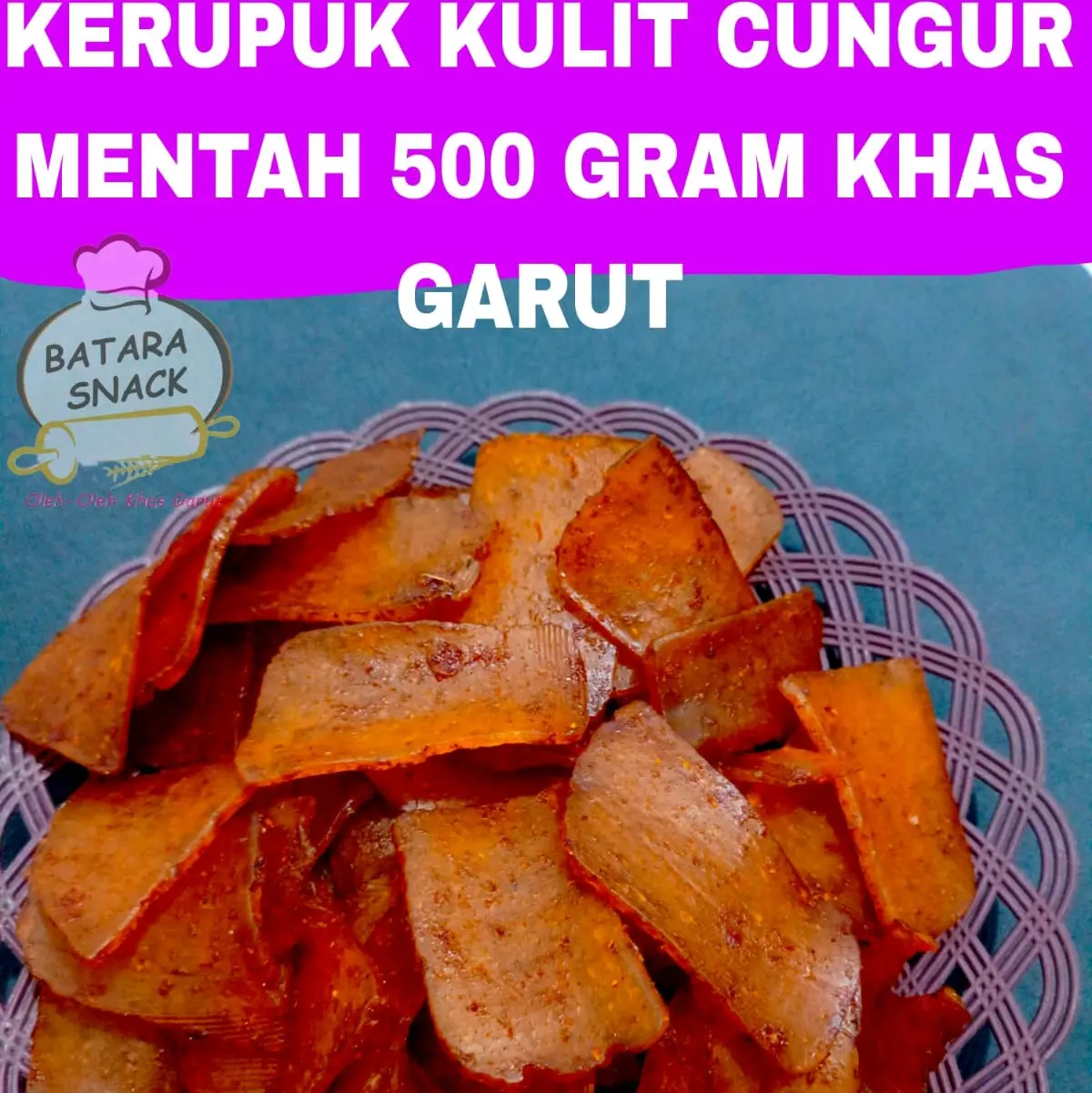 Kerupuk kulit Cungur Mentah Khas Garut Goreng Pedas kerupuk dorokdok 500 gram