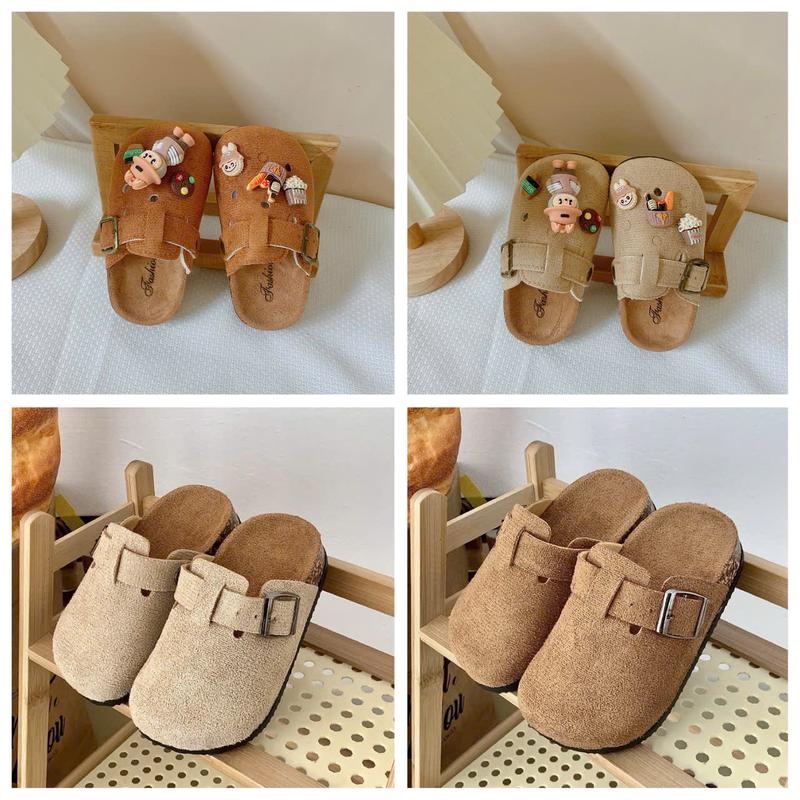 Mới Dép Sục Da Lộn Đế Cao Su Mềm Phong Cách Hàn Quốc Cho Bé K163