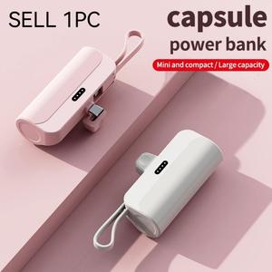 Batería portátil inalámbrica recargable de 5000 mAh, compacta con entrada USB, power bank de alta capacidad, batería de ión de litio para uso diario