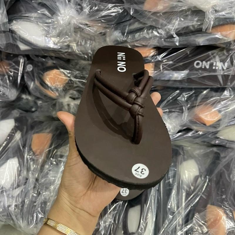 [ND04] FORM NHỎ Dép kẹp trơn nữ quai da đế bằng, dép xỏ ngón DéP GiàY Shoes 2