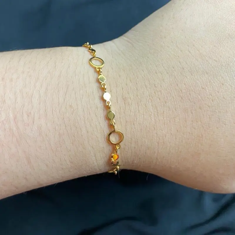 GELANG RANTAI ATINA MOTIF BULAT BARIS BTARI PERHIASAN FASHION