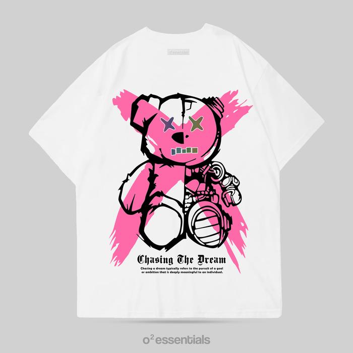 Promo O2 Essentials Kaos Oversize Premium Unisex Dream Bear - Putih, XL ...
