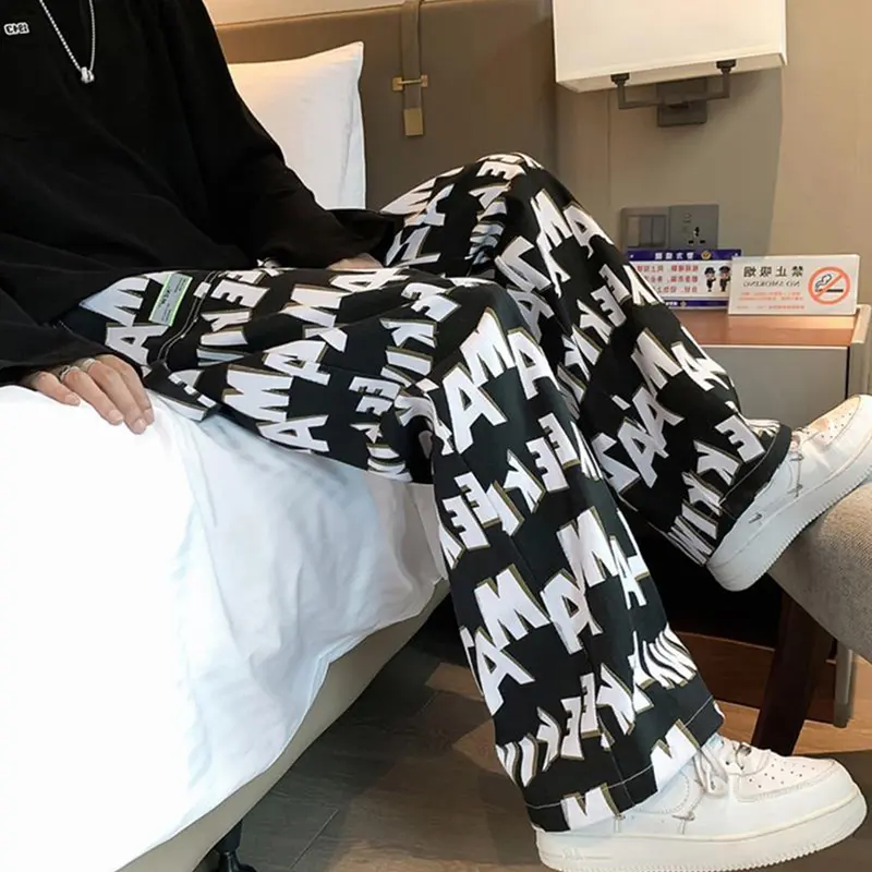 Celana Baggy Pria High Waist Ankle Pants Style Wide Leg Hip Hop Jazz Premium (Cowok Keren 2024) - Motif Panjang Motif Katun Pendek Casual Chino Distro Dewasa Tartan baggy  pants 6