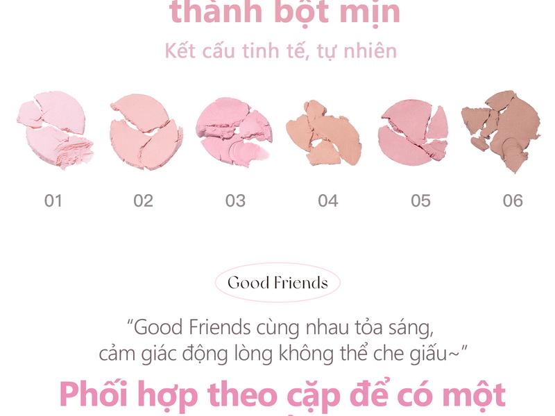 Product Introduction of Kem má hồng hai màu Flortte, dạng kem đa năng, kết cấu kép, có thể sử dụng nhiều cách khác nhau, tăng độ sáng cho gương mặt, tạo lớp trang điểm tự nhiên, 3.2g, 6 mẫu để chọn lựa 7