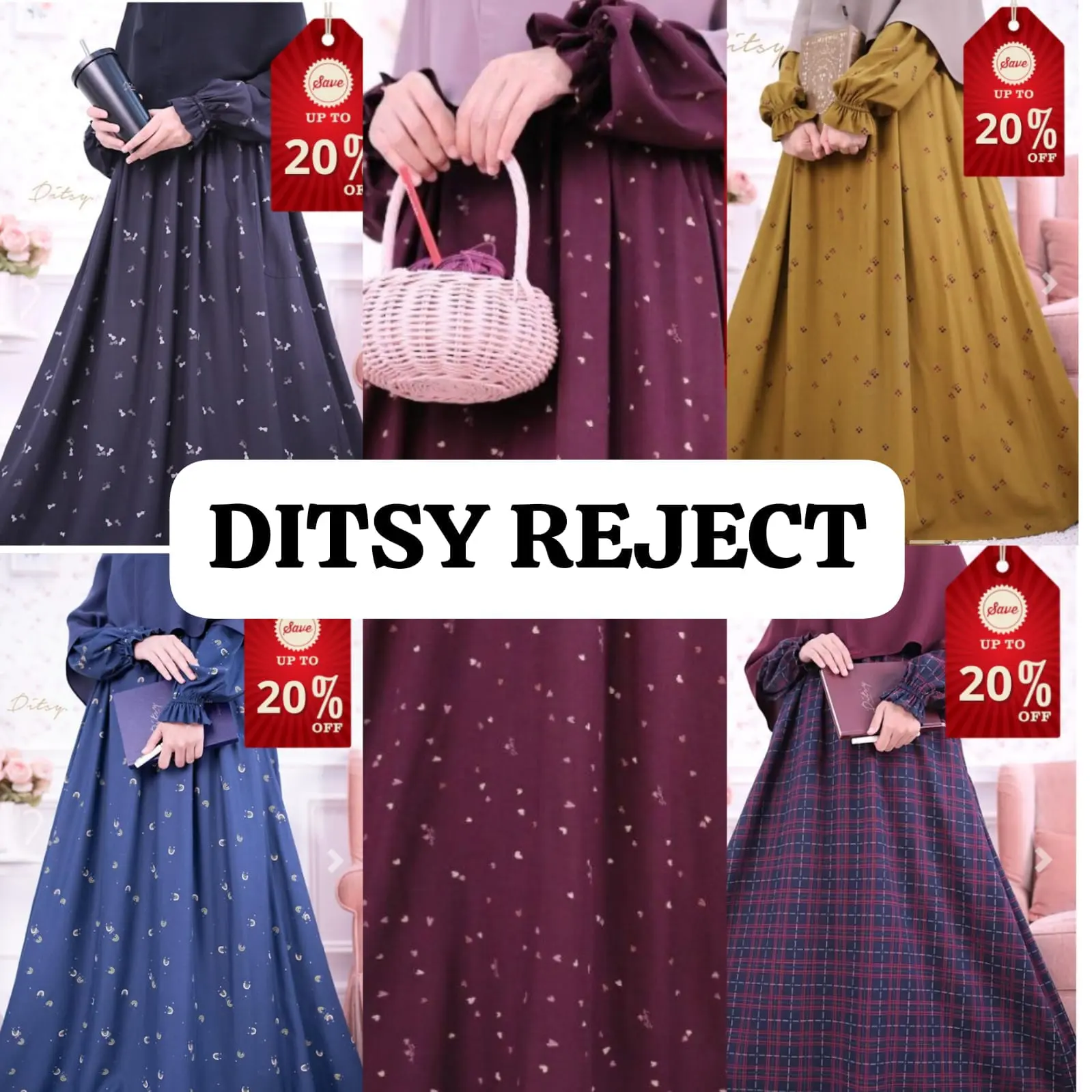 DITSY REJECT SALE TERBARU, DITSY REJECT ,DRESS DITSY, GAMIS DITSY