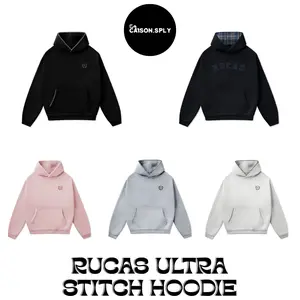 [100% ORIGINAL] RUCAS ULTRA STITCH HOODIE SPECIAL EDITION SOFT PINK,WHITE GREY,BLACK, AND DARK GREYEY