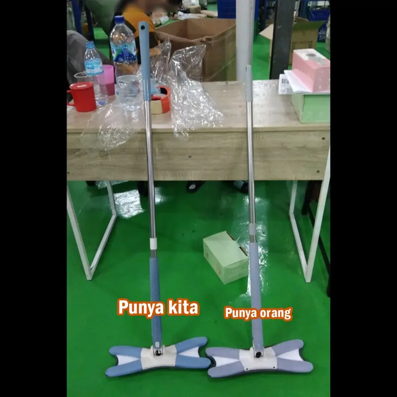 Alat Pel Peras Praktis Mop Magic Bentuk Light X-shape Mop Putar Twist Mop Gagang Panjang 2