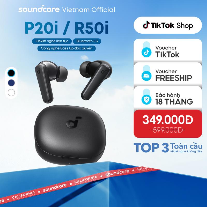 KOC Tai nghe bluetooth soundcore R50i P20i siêu nhỏ gọn | 30 giờ phát nhạc | Chống nước IPX5 Nhét Tai Nghe Nhạc Earphone